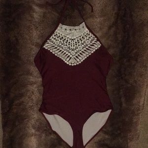 One piece halter top swim suite
